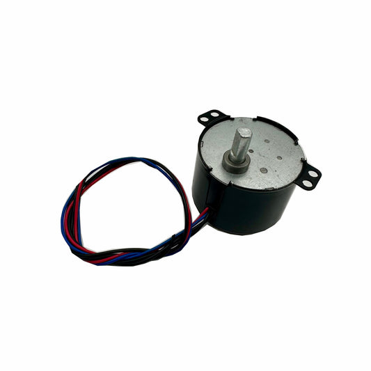 Small electric motor with wiring on a white background. Avast Marine motor